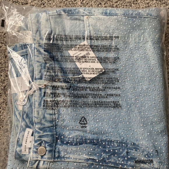 GOOD AMERICAN GOOD EASE RELAXED SPARKLE JEANS SIZE 18 - Picture 6 of 8